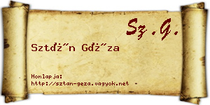 Sztán Géza névjegykártya