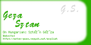 geza sztan business card